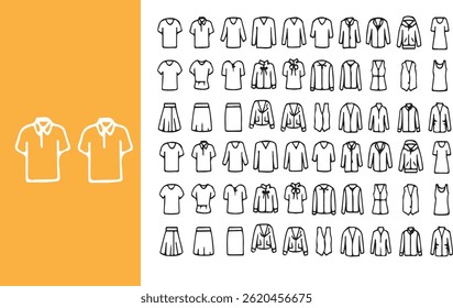 Shirt Styles Collection - Thin Line Icons