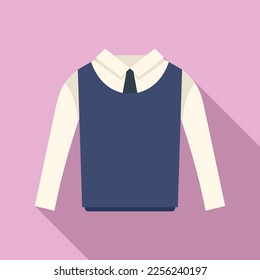 Shirt suit icon flat vector. Fashion back. Pupil japanese