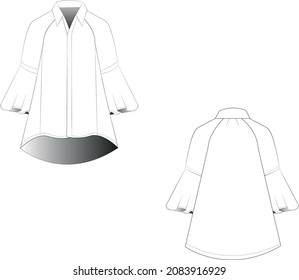 Shirt Technical Drawing Templet Vector