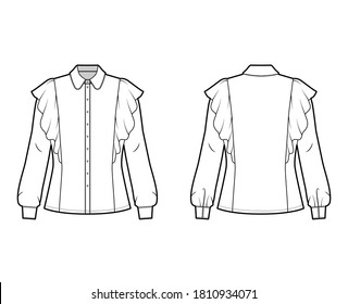 Wrap shirt technical fashion illustration with long sleeves, slightly loose  fit, notch collar, ties at the waist. Flat apparel blouse template front,  grey color. Women men unisex blazer CAD mockup Stock Vector