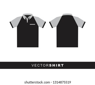 Shirt Template Black Grey. Clothing Vector Design