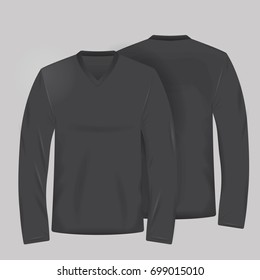 Blank Womens Black Sweatshirt Front Back Stock Vector (Royalty Free ...