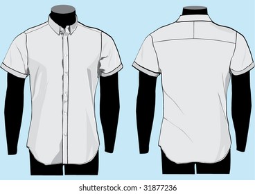 Shirt template with front and back