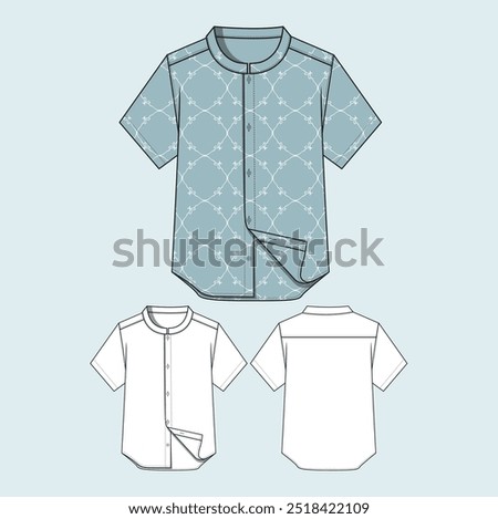 Shirt template front and back view