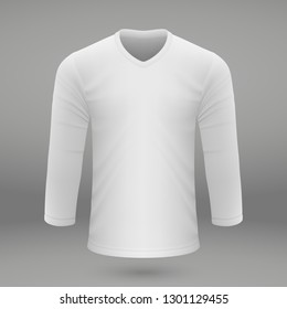 shirt template with long sleeve for ice hoskey jersey. Vector illustration