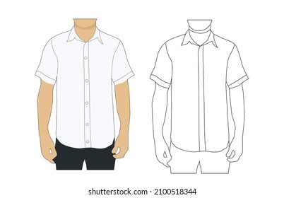 Shirt Template Realistic Black Color Vector Front Mockup Design