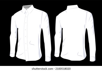 Shirt Template Realistic White Color Vector Stock Vector (Royalty Free ...