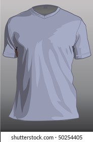 Shirt template with v-neck and short sleeves