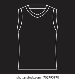 Shirt in thin line style icon vector illustration for design and web isolated on black background. Shirt vector object for label and logo
