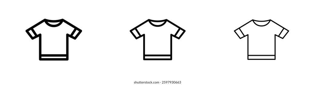 Shirt thin line vector icon set.