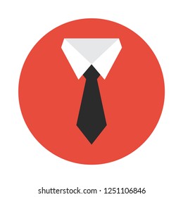 Shirt and tie flat icon. You can be used tie icon for several purposes like: websites, UI, UX, print templates, promotional materials, info-graphics, web and mobile phone apps.