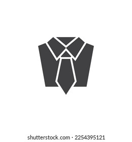 Shirt and tie glyph style icon. Vector graphic