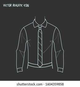 Shirt with tie icon line element. Vector illustration of shirt with tie icon line isolated on clean background for your web mobile app logo design.