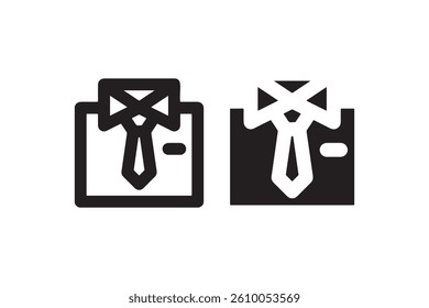 Shirt and tie icon in outline and filled style Vector