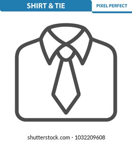 Shirt & Tie Icon. Professional, pixel perfect icons optimized for both large and small resolutions. EPS 8 format. 12x size for preview.