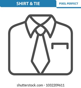 Shirt & Tie Icon. Professional, pixel perfect icons optimized for both large and small resolutions. EPS 8 format. 12x size for preview.