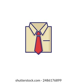 Shirt and tie line icon. Suit, dress code, white collar. Formal wear concept. Can be used for topics like fashion, business, official clothing