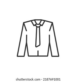 Shirt with tie linear icon. Editable stroke. Vector illustration