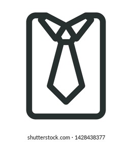 shirt with tie - minimal line web icon. simple vector illustration. concept for infographic, website or app.