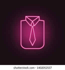 Shirt and tie neon icon. Elements of Party set. Simple icon for websites, web design, mobile app, info graphics
