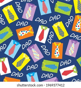 Shirt And Tie Pattern For Father's Day Gift Wrap