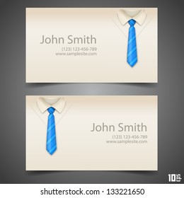 Shirt And Tie Vector Business Card