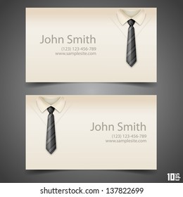 Shirt and tie vector business card