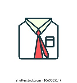 Shirt With Tie Vector Icon 
