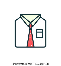 Shirt With Tie Vector Icon 