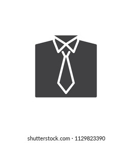 Shirt and tie vector icon. filled flat sign for mobile concept and web design. Office Uniform simple solid icon. Symbol, logo illustration. Pixel perfect vector graphics