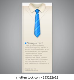 Shirt and tie vector vertical business card