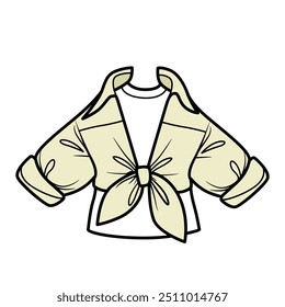 Shirt tied in a knot on the stomach wearing the surface of the whiteT-shirt . Image produced without the use of any form of AI software at any stage.