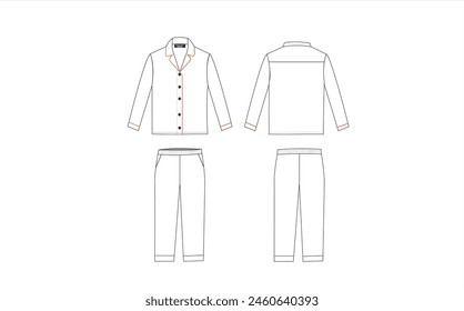 camiseta con conjunto de pantalones Vector sketch plano