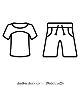 Shirt and trunks icon with outline style and pixel perfect base. Suitable for website design, logo, app and UI. Based on the size of the icon in general, so it can be reduced.
