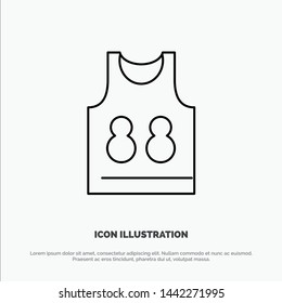 Shirt, Tshirt, Game, Sport Line Icon Vector