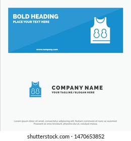 Shirt, Tshirt, Game, Sport SOlid Icon Website Banner and Business Logo Template. Vector Icon Template background
