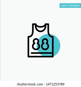 Shirt, Tshirt, Game, Sport turquoise highlight circle point Vector icon. Vector Icon Template background