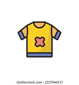 Ilustración de diseño de iconos de esquema rellenados por el vector de la camisa. Símbolo de la casa sobre fondo blanco Archivo EPS 10