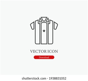 Shirt vector icon.  Editable stroke. Linear style sign for use on web design and mobile apps, logo. Symbol illustration. Pixel vector graphics - Vector