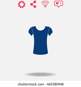 Shirt vector icon on white background.