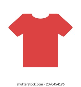 Shirt vector icon. Red symbol