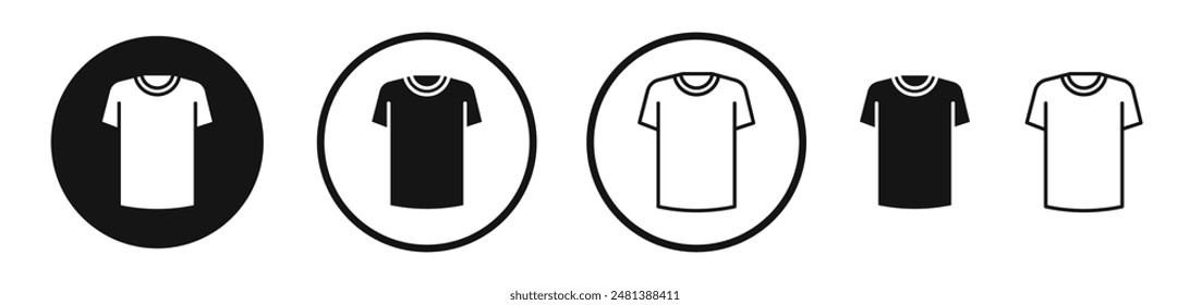 Shirt vector icon set in black and white color.