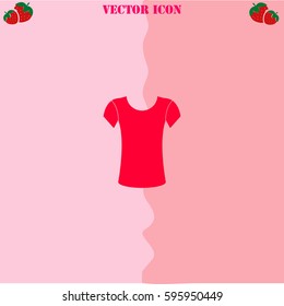 Shirt vector  icon. Strawberry Background.