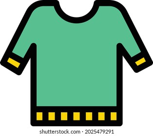icono de color de línea vector de camisa