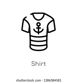 shirt vector line icon. Simple element illustration. shirt outline icon from nautical concept. Can be used for web and mobile