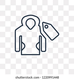 Shirt vector outline icon isolated on transparent background, high quality linear Shirt transparency concept can be used web and mobile