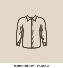 Icono de esbozo de vector de camisas aislado en el fondo. Icono de la camiseta dibujada a mano. Icono de sketch de camisetas para infografía, sitio web o aplicación.