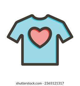 Shirt Vector Thick Line Filled Colors Icon For Personal And Commercial Use.
