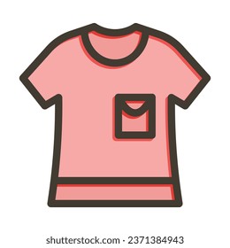 Shirt Vector Thick Line Filled Colors Icon For Personal And Commercial Use.
