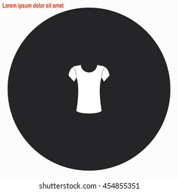 Shirt web icon. Gray circle button with white illustration.